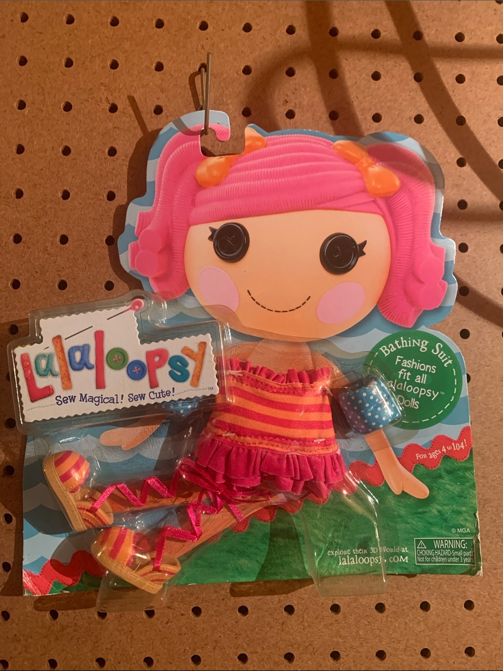 Lalaloopsy Doll Fashion Outfit - Bright Pink Striped Bathing Suit & Accessories